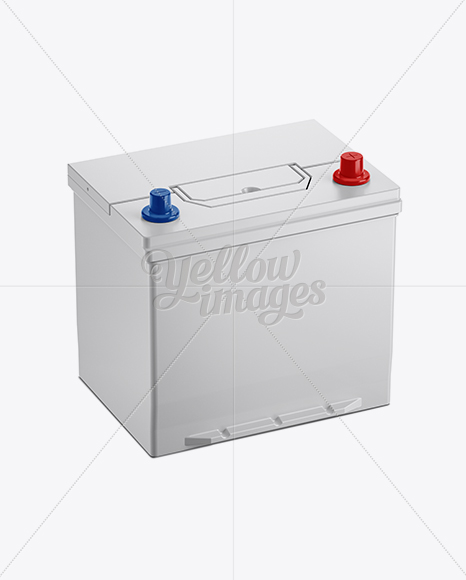 Automotive Battery Mockup - Halfside View Automotive Battery Mockup - Halfside View