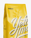 Glossy Coffee Bag With Valve Mockup - Half-Turned View