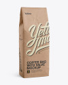 Kraft Coffee Bag With Valve Mockup - Half-Turned View