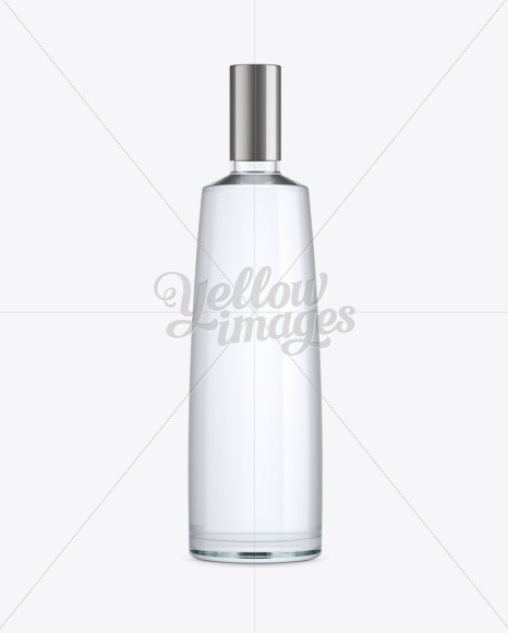 Clear Glass Vodka Bottle Mockup