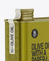 Olive Oil Tin with a Paper Label Mockup