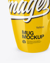 Glossy Mug Mockup - Half Side View (High-Angle Shot)