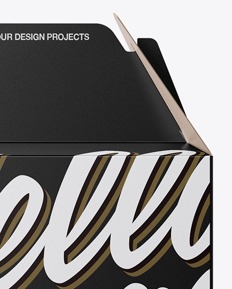 Glossy Paper Box Mockup - Front View