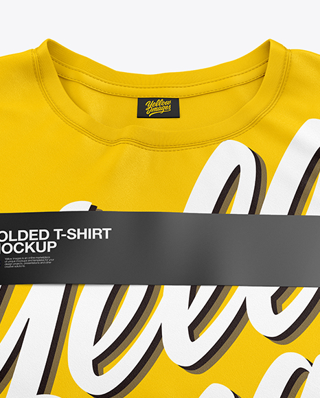 Stack of Folded T-Shirts Mockup - High-Angle Shot