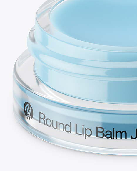 5ml Opened Lip Balm Jar with Glossy Cap Mockup (High-Angle Shot)