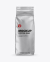 Matte Metallic Coffee Bag Mockup - Front View