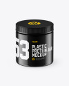 Glossy Plastic Protein Jar Mockup (High-Angle Shot)