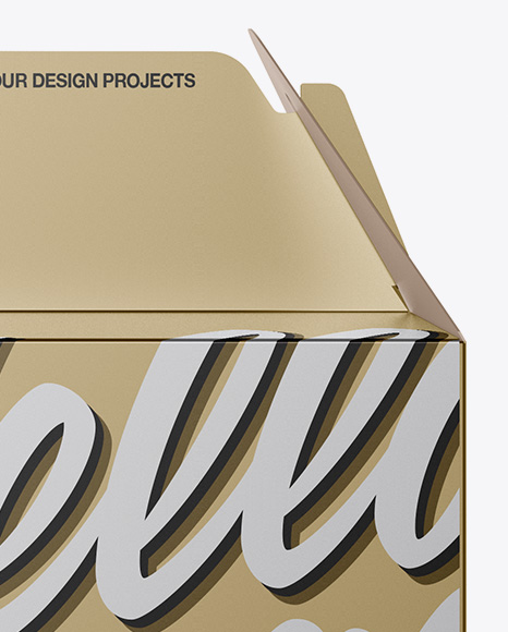 Metallic Paper Box Mockup - Front View