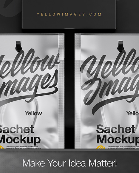 Display with Sachets Mockup - Front View Display with Sachets Mockup - Front View