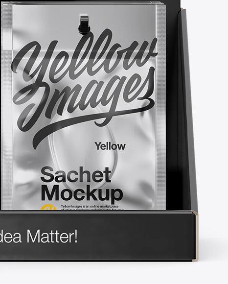 Display with Sachets Mockup - Front View Display with Sachets Mockup - Front View