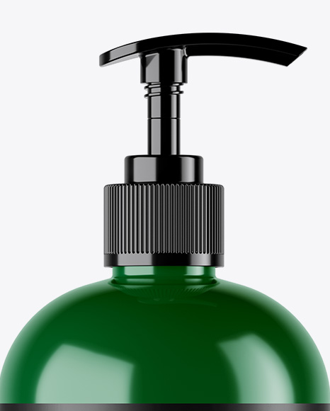 Glossy Cosmetic Bottle with Pump Mockup Glossy Cosmetic Bottle with Pump Mockup