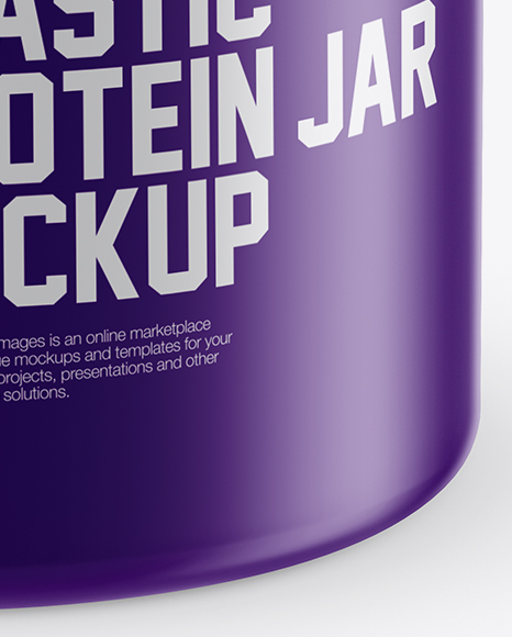 Matte Plastic Protein Jar Mockup (High-Angle Shot)