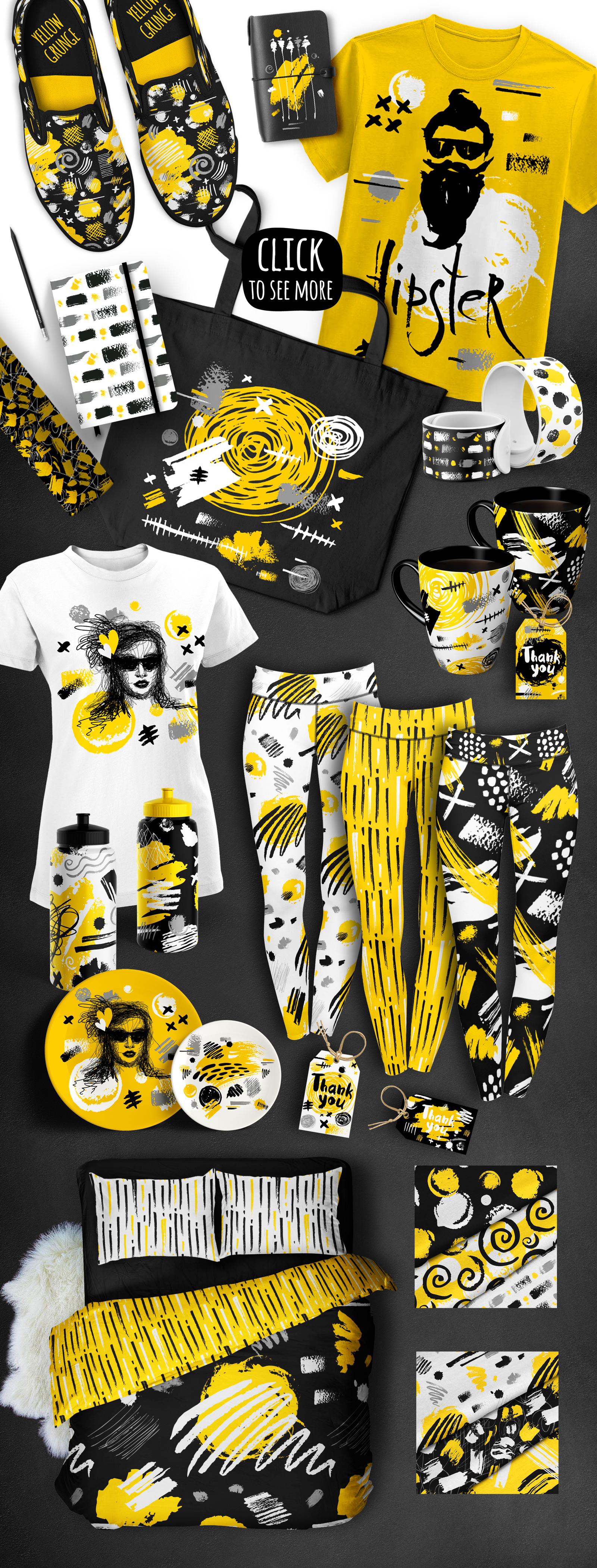 Grunge Style Yellow Collection Grunge Style Yellow Collection