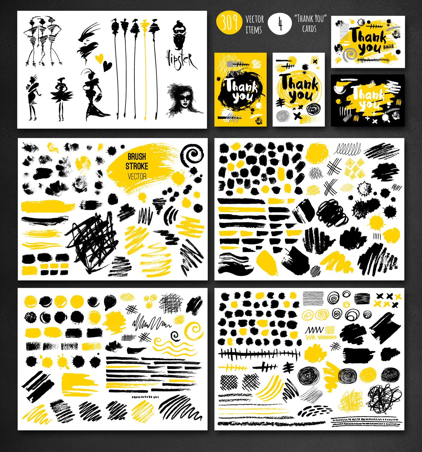 Grunge Style Yellow Collection Grunge Style Yellow Collection