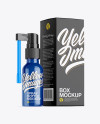 Glossy Spray Bottle W/ Paper Box Mockup