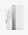 Matte Spray Bottle W/ Paper Box Mockup Matte Spray Bottle W/ Paper Box Mockup