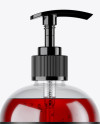 Red Gel PET Bottle with Pump Mockup Red Gel PET Bottle with Pump Mockup