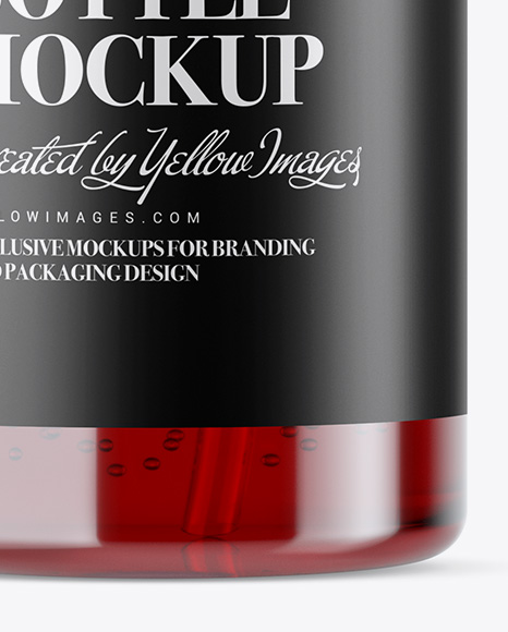 Red Gel PET Bottle with Pump Mockup Red Gel PET Bottle with Pump Mockup