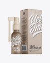 Matte Spray Bottle W/ Kraft Box Mockup