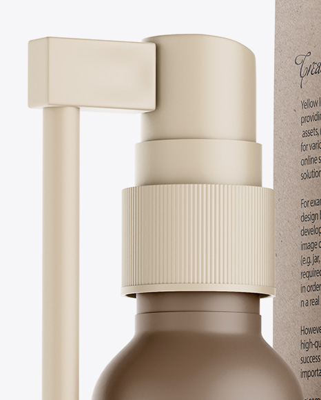 Matte Spray Bottle W/ Kraft Box Mockup