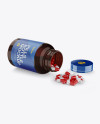 Opened Amber Bottle W/ Pills Mockup