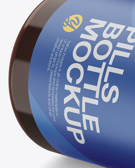 Opened Amber Bottle W/ Pills Mockup
