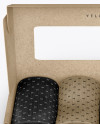 Opened Kraft Paper Box With Socks Mockup