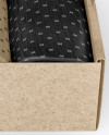 Opened Kraft Paper Box With Socks Mockup