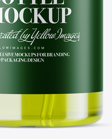 Green Liquid PET Bottle with Pump Mockup Green Liquid PET Bottle with Pump Mockup