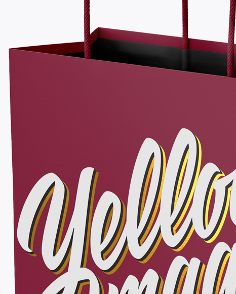 Matte Paper Bag Mockup - Half Side View