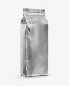 Glossy Metallic Coffee Bag Mockup - Half Side View