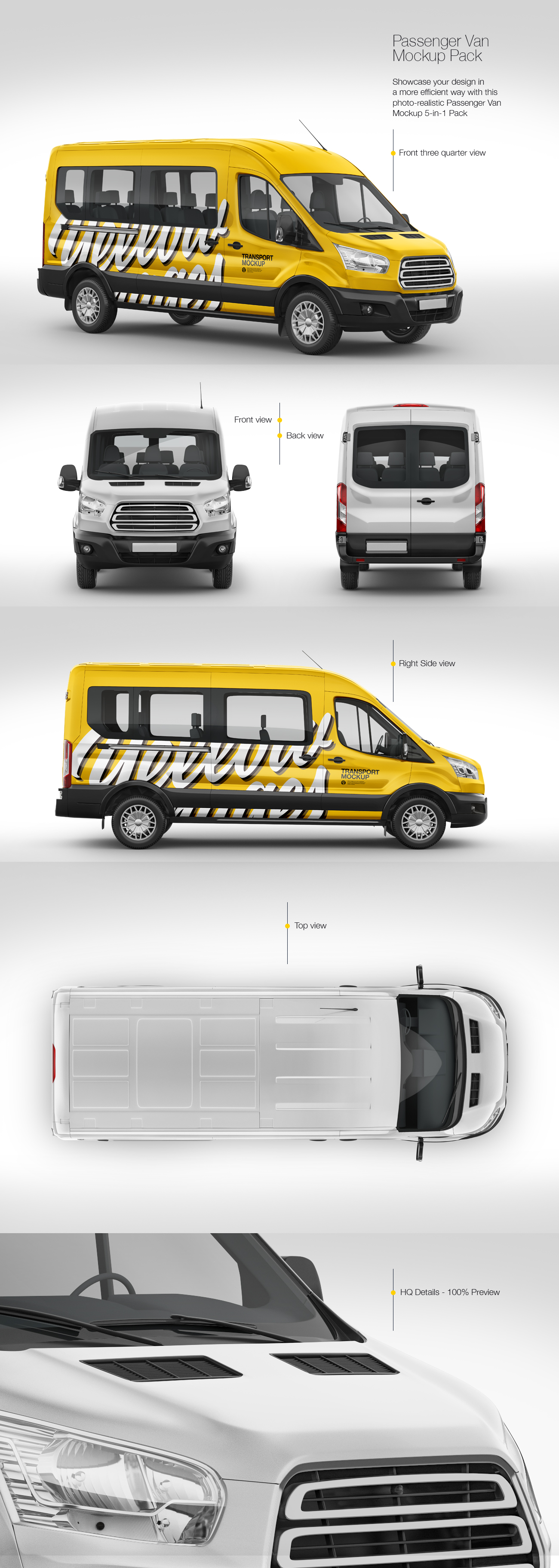 Passenger Van Mockup Pack Passenger Van Mockup Pack