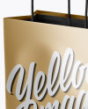 Metallic Paper Bag Mockup - Half Side View