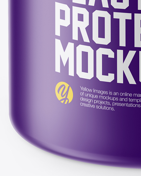 Matte Plastic Protein Jar Mockup (High-Angle Shot)