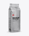 Matte Metallic Coffee Bag Mockup - Half Side View