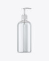 Clear PET Lotion Bottle with Pump Mockup