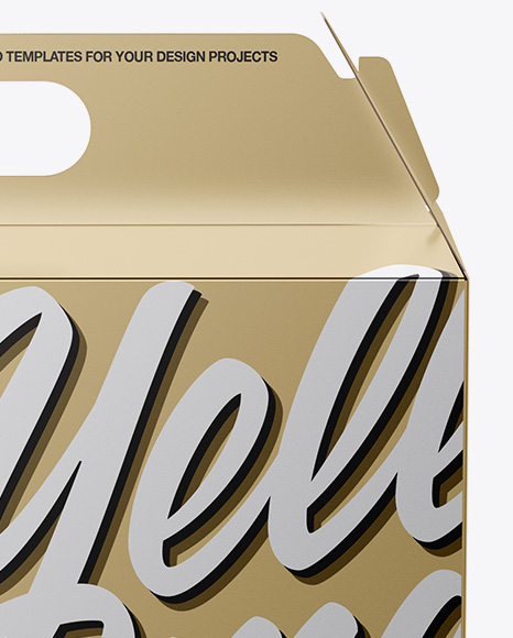 Metallic Paper Box Mockup - Front View