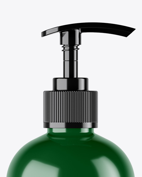 Glossy Cosmetic Bottle with Pump Mockup Glossy Cosmetic Bottle with Pump Mockup
