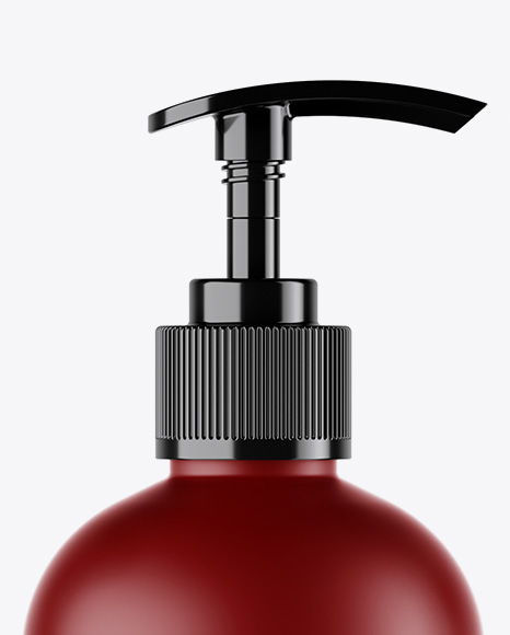 Matte Cosmetic Bottle with Pump Mockup Matte Cosmetic Bottle with Pump Mockup