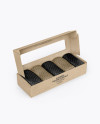 Opened Kraft Paper Box With Socks Mockup - Half Side View