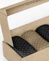 Opened Kraft Paper Box With Socks Mockup - Half Side View