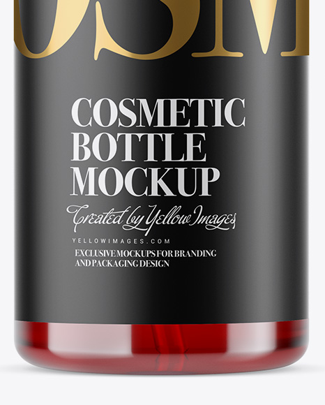 Red Gel PET Bottle with Pump Mockup Red Gel PET Bottle with Pump Mockup