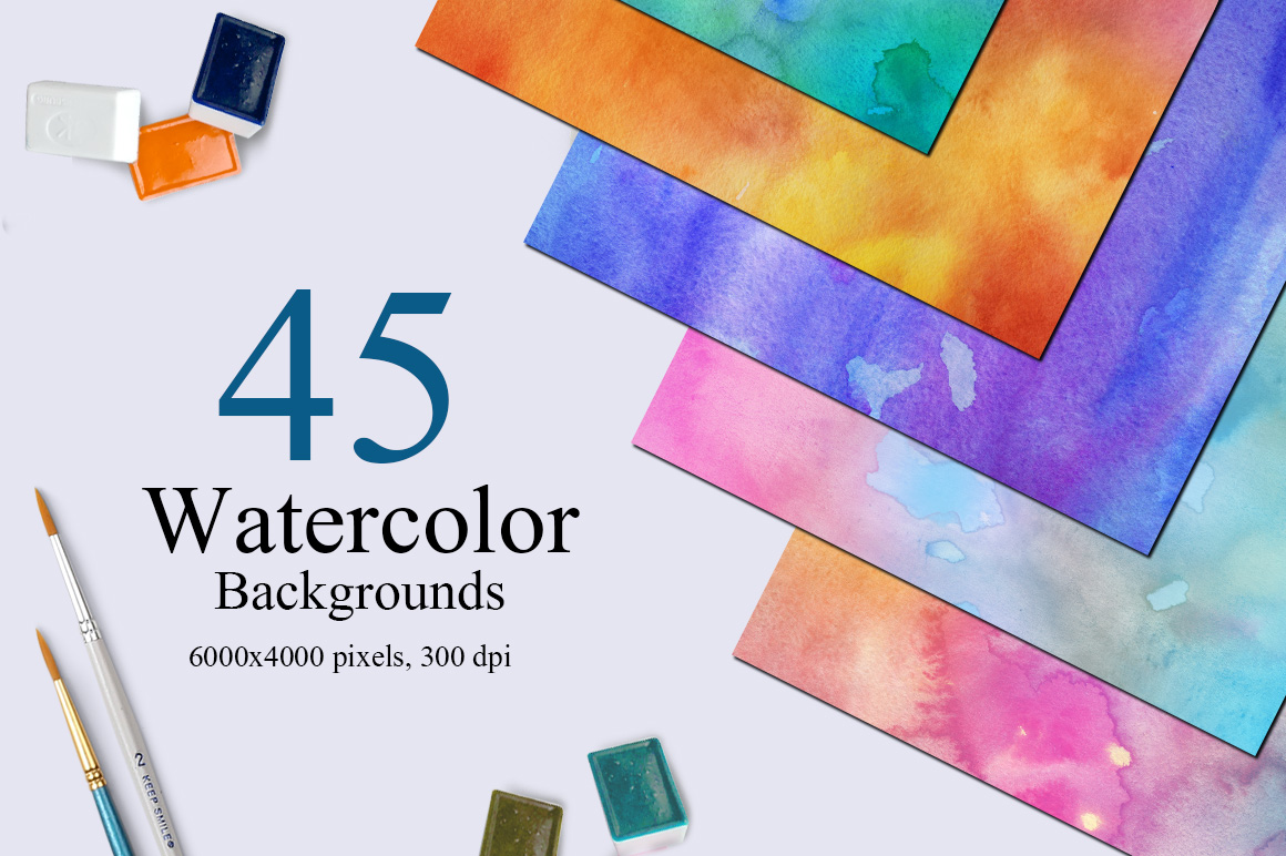 45 Watercolor Backgrounds 45 Watercolor Backgrounds