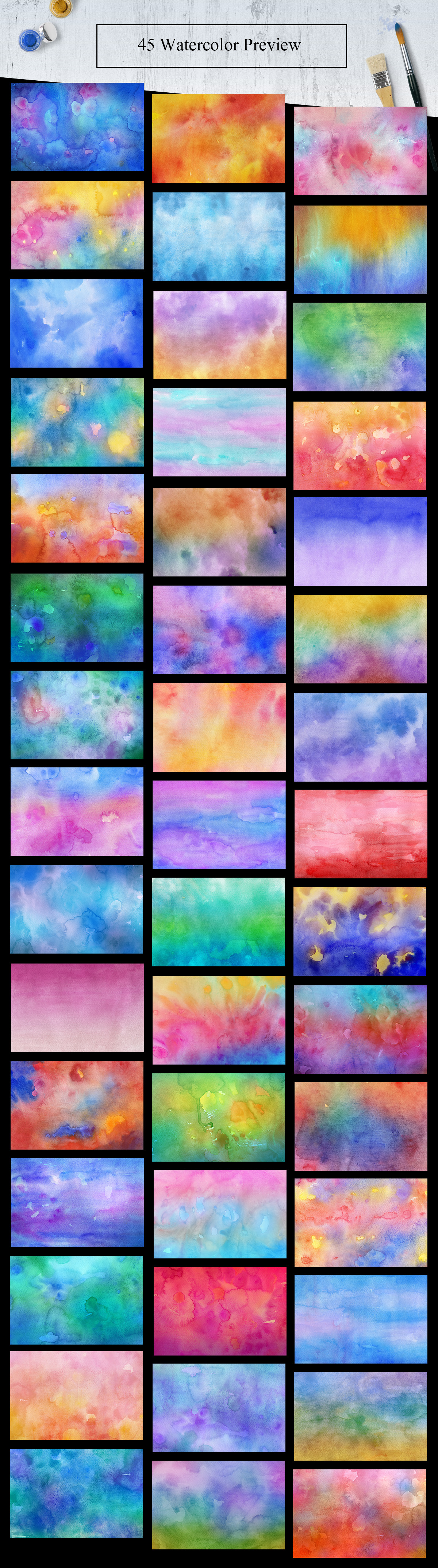 45 Watercolor Backgrounds