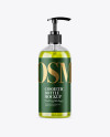 Green Liquid PET Bottle with Pump Mockup Green Liquid PET Bottle with Pump Mockup