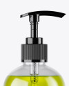Green Liquid PET Bottle with Pump Mockup Green Liquid PET Bottle with Pump Mockup