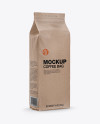 Kraft Coffee Bag Mockup - Half Side View