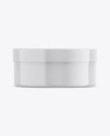 Glossy Plastic Cosmetic Jar Mockup - Front View