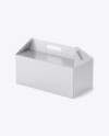 Glossy Paper Box Mockup - Half Side View (High-Angle Shot)