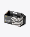 Glossy Paper Box Mockup - Half Side View (High-Angle Shot)